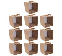 Warmhm 10 pièces Lot de Papier Kraft pour Emballage Pâtisserie Sacs à Emporter pour Boutique Fête et Shopping