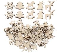 Warmhm 100 Pièces Ornements Suspendus Créatifs en Plastique Couleur Kaki pour Décorations de Noël Formes Flocon, Élan, Sapin et Ange, pour Loisirs Créatifs et Décorations Festives Style