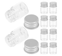 Warmhm 100pièces Mini Glass Bottles Vials with Aluminum Screw Caps Leakproof Essential Oil Containers for Travel DIY Crafts Holy Water Storage and Party Favors