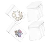Warmhm 100pièces Pochettes Transparentes pour Bijoux Sachets Emballage à Fermeture Pression Petits Sacs Plastique pour Bagues Boucles Oreilles et Colliers