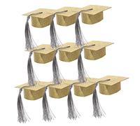 Warmhm 10pièces Couvre-gobelets De Mini Chapeau De Remise De Diplôme Décor pour Vin Accessoire De Fête De Fin Études