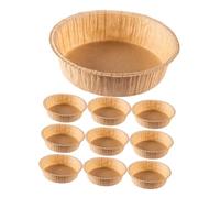 Warmhm 10pièces Lot De Moules à Gâteaux Papier Ronds Résistants à Chaleur Antiadhésifs Pour Cuisson Au Four Et Friteuse à Air Chaud Recettes Sucrées Et Salées