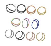 Warmhm 11 Pièces Anneaux De Nez Forme De Lune Acier Inoxydable Pinces De Nez Bijoux Femmes Soirée