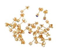 Warmhm 12 Paires de Boucles D’Oreilles à Clous 4 MM en Acier Inoxydable 18K Cristaux Colorés Compatibles Pistolet de Perçage pour Piercings Unisexe Adaptées Peaux Sensibles Bijoux