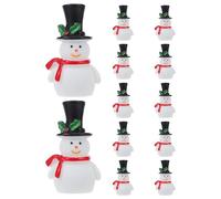 Warmhm 12 Pièces décor de Bureau décoration de noël Décor de Bonhomme de Neige Petites Figurines de Bonhomme de Neige Figurines Miniature de résine White