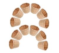 Warmhm 12 Pièces Mini Panier Tissé Naturel Panier de Rangement Miniature Fait Main pour Décoration Maison et Bureau et Respirant Style Campagne