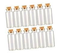 Warmhm 12 pièces Petites Bouteilles Verre Miniatures avec Bouchons Liège Flacons Vides pour DIY Décoration Mariage Kit Potion Cadeaux Originaux