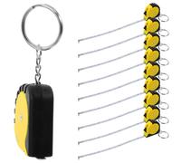 Warmhm 12 pièces Ruban Porte-clés Rétractable Acier Mini Ruban de Mesure Portable Compact pour Couture Bricolage et Usage Quotidien Jaune