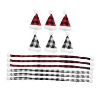 Warmhm 12pièces Petits Chapeaux Décoratifs pour Loisirs Créatifs avec Écharpes de Noël et Mini-Bonnets pour Décorations de Fêtes et Accessoires de Table