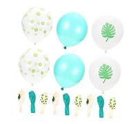 Warmhm 15 Pièces Ballons Latex Hawaïens avec Pois Verts pour Décoration de Fête Été Accessoires de Photographie et Décorations Festives