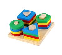 Warmhm 1Ensemble Bois Géométriques Éducatifs pour Garçon Fille Stimulez Intelligence et Coordination et Filles Ans