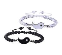 Warmhm 1Paire Bracelets pour Couples Bracelets Amitié Naturelle pour et Petite Amie Design Unique et Durable