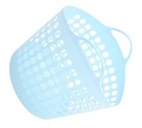 Warmhm 1pièce Panier à Linge Ronde Plastique Bleu Bac De Rangement Avec Poignée Panier De Stockage Pour Salle De Bain Et Buanderie