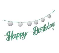 Warmhm 2 Ensemble Guirlande Joyeux Anniversaire Verte Banderole Golf Pour Fête Anniversaire Décorations Thème Du Golf Fanions De Pour Fête