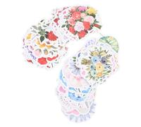 Warmhm 2 ensembles Lot de Autocollants Décoratifs Adhésifs Floraux pour Scrapbooking Étiquettes Créatives pour Artisanat Décoration de Cartes Albums et Journaux