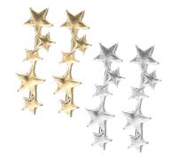 Warmhm 2 paires Boucles Doreilles Étoile Femme Créoles Grimpantes Légères et Résistantes à Loxydation Bijoux pour Usage et Occasions Spéciales