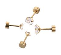 Warmhm 2 paires Boucles Oreilles Zircon pour Femmes Ensemble Clous Oreilles Élégants Zircon et Parfaits pour Festivals Occasions Spéciales