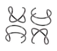 Warmhm 2 paires Manchette Oreille sans Perçage Clips Minimalistes Unisexes Croisée Noire Double pour Style Élégant Douleur