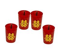 Warmhm 2 Paires Modèle de Bougie à Double décorations célibataire Faux Mariage Couple Mini Ornement de Maison décor de Bougie Miniature Outils d'extérieur Miniatures résine Rouge