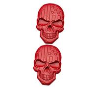 Warmhm 2 Pièces Autocollant Alliage de Zinc pour Voiture Crâne et Drapeau Américain Décoration Adhésive pour Carrosserie et Accessoires