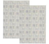 Warmhm 2 Pièces Autocollants Muraux pour Maison de Poupée Lot de Décorations Adhésives Faciles à Appliquer Peint Miniature avec Texture de Carreaux pour Rénovation de Maison de Poupée