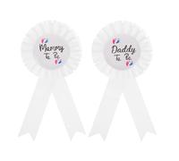 Warmhm 2 Pièces Badge Mommy to Be Et Daddy to Be Broche Rosette Shower Épingles Révélations De Corsage Léger Et Confortable pour Fêtes De Grossesse