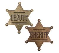 Warmhm 2 Pièces Badges rétro décoration goupille accessoires de costume de justice insignes pentahexagonaux épingle en alliage broche hexagonale ferroalliage Golden