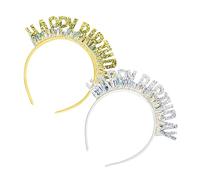 Warmhm 2 Pièces Bandeau de Fête Paillettes Accessoire de Décoration Anniversaire pour Thème Joyeux