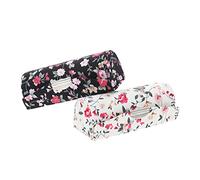 Warmhm 2 Pièces Boîte De Rangement pour Rouge À Lèvres De Voyage avec Imprimé Floral - Élégante Boîte d'emballage en Tissu Blanche pour Cosmétiques