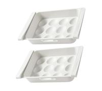Warmhm 2 pièces Boîte de Rangement pour Œufs à Tiroir Cases Organiseur Réfrigérateur Transparent Boîte Lot de Capacité Élevée pour Cuisine et Restaurant