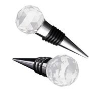 Warmhm 2 pièces Bouchon de Bouteille Métal Design Cristal et Spirales Étanche Compatible Bouteilles Vin et Bière Accessoire Bar et Fête