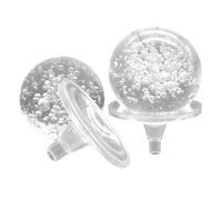 Warmhm 2 Pièces Boules Décoratives en Verre Transparentes avec Supports, Sphères Transparentes pour Fontaine et Cascade Intérieure, Installation Facile pour Jardin et Décoration Style
