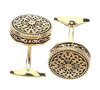 Warmhm 2 pièces Boutons de Manchette Homme Vintage Doré Rétro Motifs Ajourés Élégants pour Chemises Business et Mariages pour Cérémonie et Costume