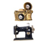 Warmhm 2 pièces Broche Vintage Émail Créatif de Broches Machine à Coudre Noire Platine Vinyle Dorée pour Femmes et pour Anniversaire et Fêtes