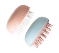 Warmhm 2 pièces Brosse Massage Tête Silicone Douce pour Gommage Chevelu et Shampooing Laveur Chevelu Anti-démangeaison Stimulation Circulation et Relaxation Rose et Bleu