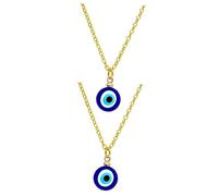 Warmhm 2 pièces Collier Pendentif Œil Démon Chaîne Unisexes Stylés pour Hommes et Femmes Protection Négative