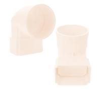 Warmhm 2 Pièces Connecteur de Drainage Extérieur en Plastique Blanc pour Gouttière de Villa, Adaptateur de Canalisation de Gouttière Facile à Installer, Évite L'accumulation D'eau