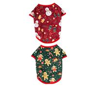 Warmhm 2 Pièces Costume de Noël pour Animaux Motifs Joyeux pour Chiens et Chiots pour