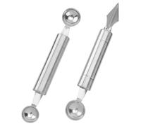 Warmhm 2 pièces Cuillère à Boule de Melon Acier Inoxydable Outil de Sculpture et Coupe Multifonction pour Fruits et Pratique pour Décoration et Service
