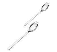 Warmhm 2 pièces Cuillères à Salade Longues Acier Inoxydable Fourchettes Spork Multifonctions Réutilisables Légères et Durables pour Maison Pique- et Service Entrées Lot de Grand Moyen