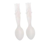 Warmhm 2 pièces Cuillères pour Dessert et Glace Petites Cuillères de Table Élégantes Adaptées Au Service de Caviar et Crème Usage Maison et Restaurant