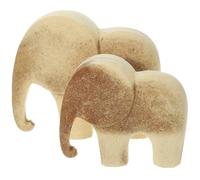 Warmhm 2 pièces Figurines Éléphant Bois DIY à Peindre Jouets Créatifs Bois Naturel pour Travaux Manuels et Décoration Artisanale