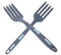 Warmhm 2 pièces Fourchette de Cuisine Silicone Résistant Chaleur Lot de Fourchette à Pâtes Antiadhésive Portable pour Mélanger et Cuisiner