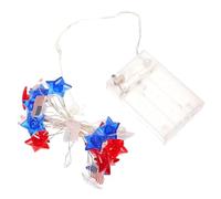 Warmhm 2 Pièces Guirlande Lumineuse à Piles LED et Drapeaux Décoration Extérieure Fête Ambiance Chaleureuse pour Independence Day