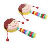 Warmhm 2 Pièces hochet en bois jouets musicaux hochet à main pour bébé jouets suspendus pour bébé Jouets pour bébé hochet pour enfants jouets de berceau suspendus Couleur Aléatoire