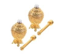 Warmhm 2 Pièces Holy Water Bottles with Alloy Frame Small European Decorative Glass Containers for Catholic Worship Travel Baptism Church and Home Events