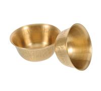 Warmhm 2 Pièces Lot de Bols Rituels Gravures Artistiques Bols Laiton Décoratifs pour Offrandes Eau Cérémonie Religieuse et Décoration Spirituelle