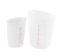 Warmhm 2 Pièces Lot de Tasses à Mesurer Silicone avec Double Échelle Gobelets Gradués Semi-transparents pour Cuisine Boulangerie et Résistants et