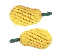 Warmhm 2 Pièces Mâcher Poire pour Chien en Corde de Coton Jaune | Forme Poire Créative, Interaction Ludique, pour Présent, Usage Quotidien