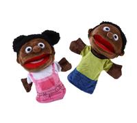 Warmhm 2 Pièces Marionnettes à Main Peluche pour Jeu Imaginatif Accessoires de Contes pour Design Cartoon Famille Fils Fille